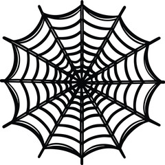 Intricate black spiderweb design radial pattern
