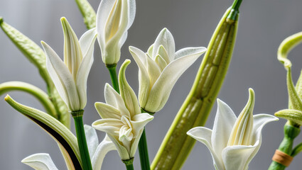 Obraz premium Vanilla Flower and Pods Close-Up
