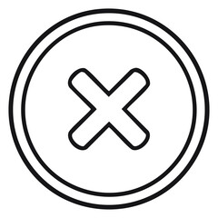 Obraz premium Black and white illustration of a close icon on a circle with an outline design