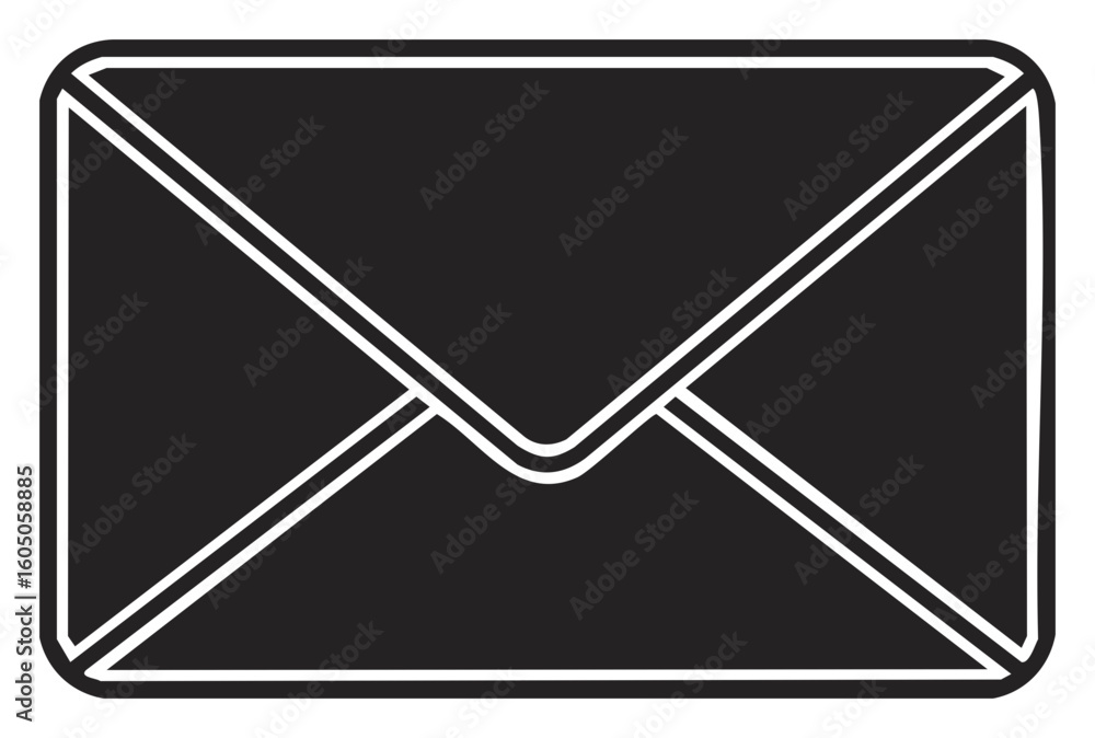Aufkleber simple mail envelope design icon in black and white for message communication