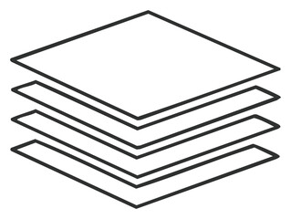 Overlapping Rectangle Layers Composition Stacked Structure Simple Outline