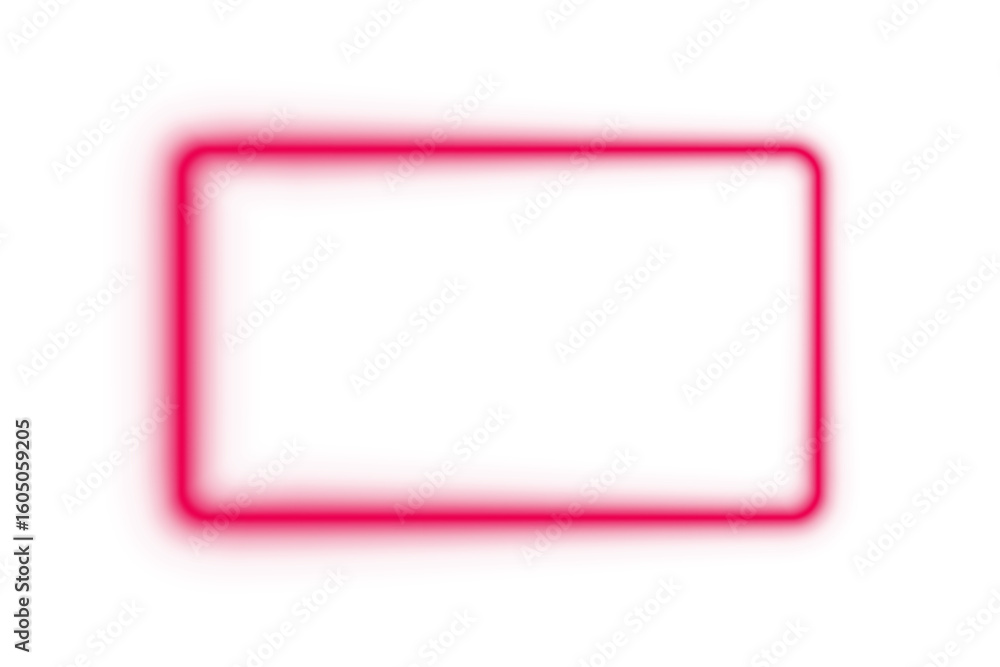 Poster pink neon rectangle frame glowing light border rounded corners laser beam outline empty transparent 
