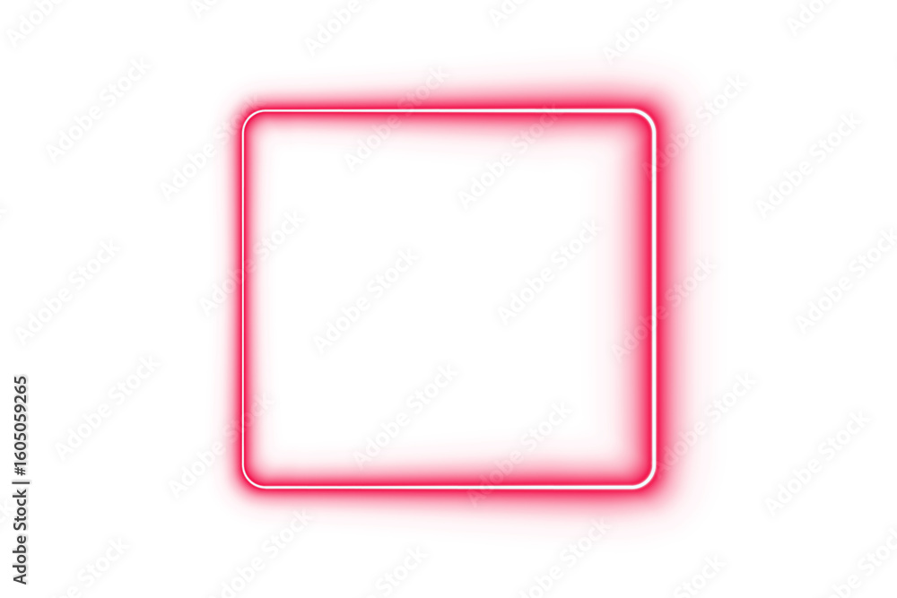 Poster pink neon rectangle frame glowing light border rounded corners bright laser beam outline empty trans