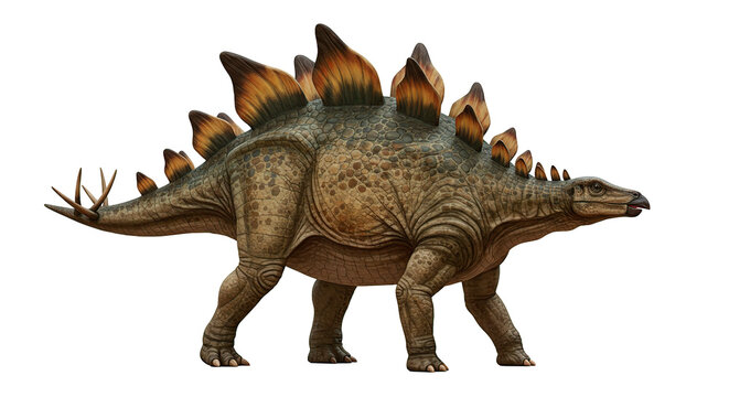 Fototapeta Isolated stegosaurus dinosaur jurassic period herbivore animal prehistoric creature illustration full body view