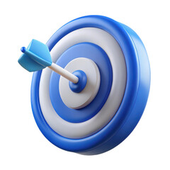 3d target with arrow hit isolated on transparent background