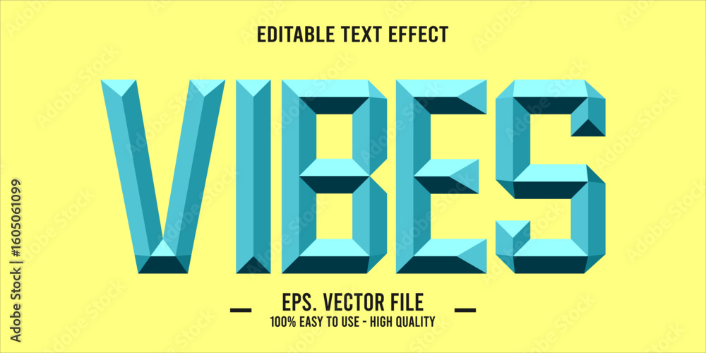 Aufkleber vibes, happy and funny text effect with editable text