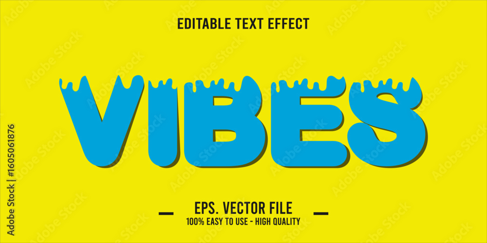 Poster vibes, happy and funny text effect with editable text
