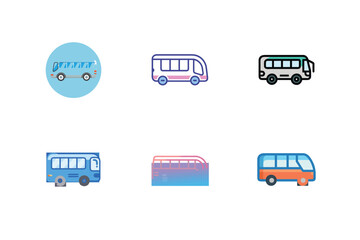 colorful bus, ambulance, express buss, four wheel bus icon bus sheet, bus design icon. sleeper bus, express buss icon sheet, long ride bus. public bus transport bus.