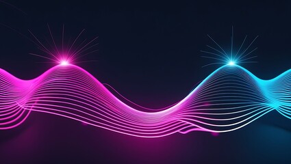 Abstract Neon Wave Lines: Dynamic Glowing Pink, Blue, and Purple Light Ribbons