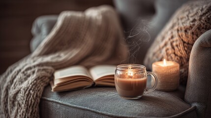 Serene Home Ambiance: A Candle's Warm Glow for Emotional Comfort