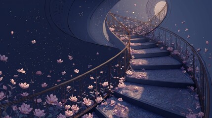 Enchanted Cosmic Staircase Leading to Infinite Dreams