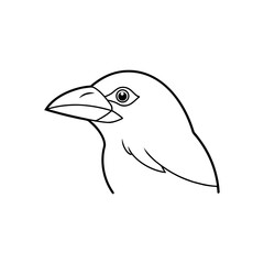 Obraz premium A jackdaw Bird's line art vector illustration.