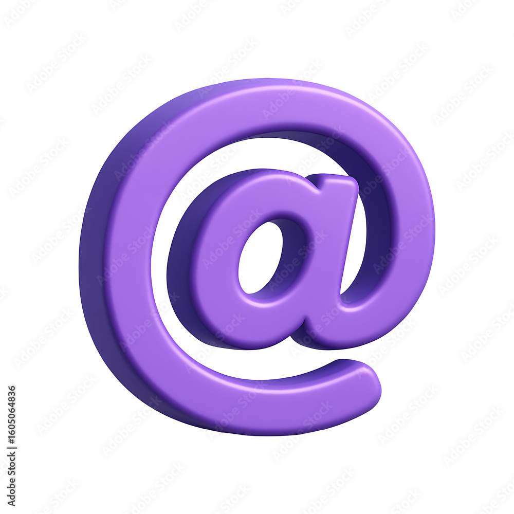 Poster email address sign 3d render isolated on a transparent background
