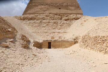 Maydoum pyramid built by King Sneferu in BaniSweif under the blue sky