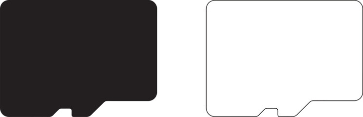 Compact Memory Card Silhouette Logo On White Background