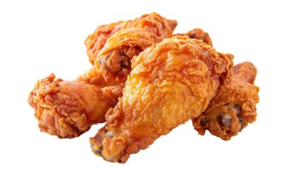 fried chicken isolated on transparent white background, food item.png