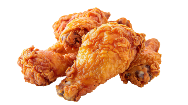 fried chicken isolated on transparent white background, food item.png