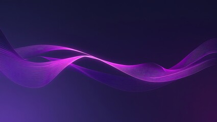 Futuristic Sound Wave Visualization: Luminous Magenta and Violet Energy Flow in a Smooth Curve