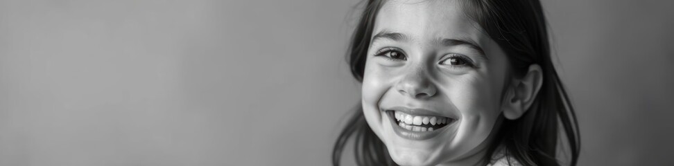 Joyful smile, black & white portrait, youthful expression, confident, portrait, happy