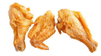 One fried chicken drumstick isolated on transparent background.png