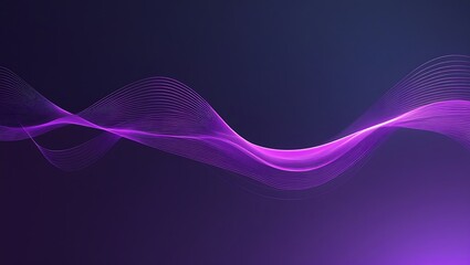 Futuristic Sound Wave Visualization: Luminous Magenta and Violet Energy Flow in a Smooth Curve