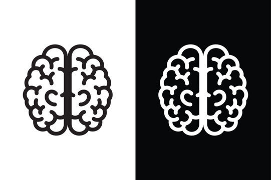 Brain icon isolated vector icon illustration on white background.