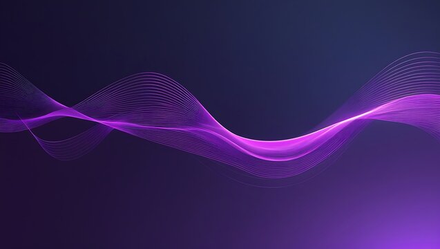 Futuristic Sound Wave Visualization: Luminous Magenta and Violet Energy Flow in a Smooth Curve - Powered by Adobe