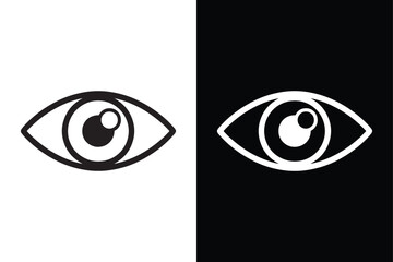 Eye icon isolated vector icon illustration on white background.