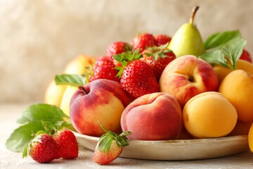 Assortment Of Fresh Fruits On A Plate