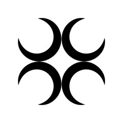 Obraz premium Abstract black irregular shape with a distinctive, chunky, and asymmetrical form