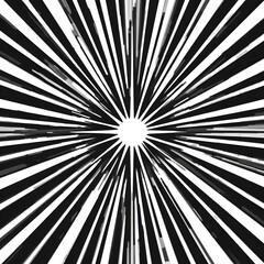 Fototapeta premium Black White Radial Lines - Starburst Line Pattern | Radiating Lines Design | Burst Effect Lines | Geometric Ray Pattern | Abstract Sunburst