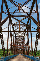 The historic Chain of Rocks Bridge