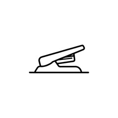 Simple black stapler on a transparent background for office use  