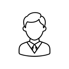 Male teacher in formal attire with tie and sweater outline  on a transparent background