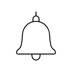 Outline of a bell in minimalistic style on a transparent background
