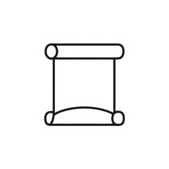 Simple scroll outline graphic design on a transparent background