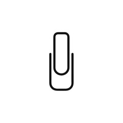 Simple black paperclip icon on a transparent backgroundrepresenting education  