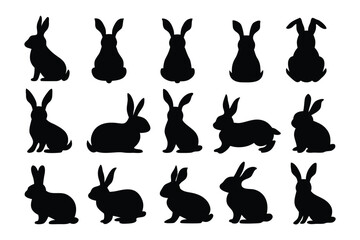 Collection of silhouetted alligators and crocodiles in various dynamic poses against a white background