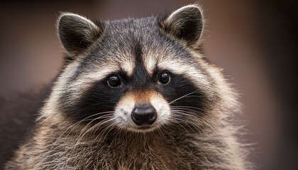 close up of a raccoon