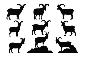 Collection of charming black silhouette illustrations showcasing otters in various playful and relaxed poses against a white background