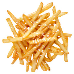 Heap of Golden French Fries with Salt Sprinkled on Top