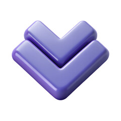 Purple downward arrow icon for navigation symbolizing direction in a simple modern design isolated on transparent background