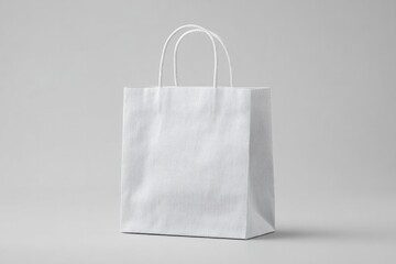 explore group of identical paper shopping bags against plain monochrome background focusing on clean design and minimalistic