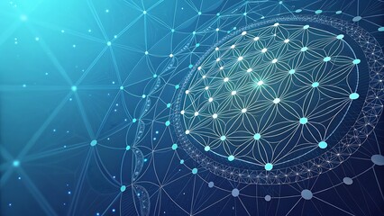 Abstract global network visualization with interconnected nodes and lines representing digital technology