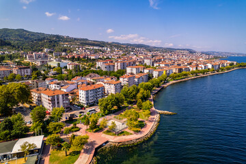 Karamursel, Kocaeli, Turkey. Karamursel is a town and district located in the province of Kocaeli. Aerial shot with drone.