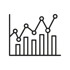 Line graph icon for data visualization and trend analysis
