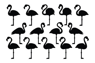 A grid of twelve identical black swan silhouettes floating gracefully on white water