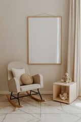 Scandinavian Nursery Corner with Rocking Chair
