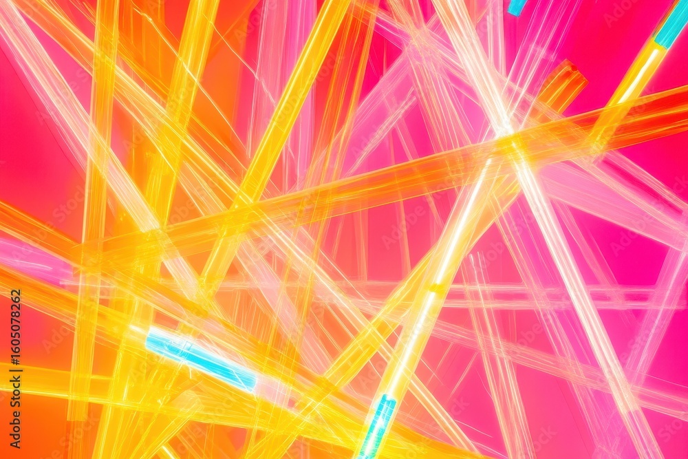 Poster vibrant abstract neon lines create a dynamic geometric background effect, abstract directional neon 