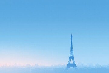capture minimalist scene symbolizing world tourism day featuring iconic landmark silhouette under clear skies